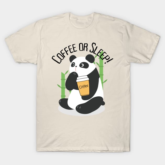 Panda with coffee T-Shirt by Nano-none